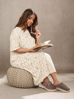 GardenDreams Floral Printed Night Gown Peach
