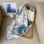 CrossKulture - TimelessBeaut short satin scarf with handbag style view