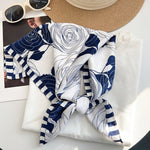 BrocadeMosaic Blue Jacquard Square Scarf