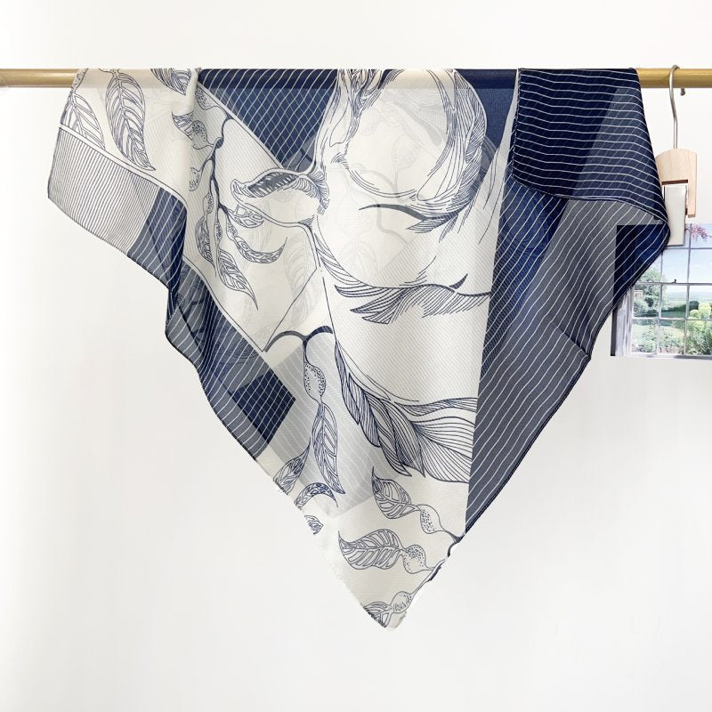 NetEdit Blue Gauze Square Scarf