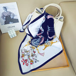 CrossKulture - RoyalPrestige short satin scarf with handbag style view