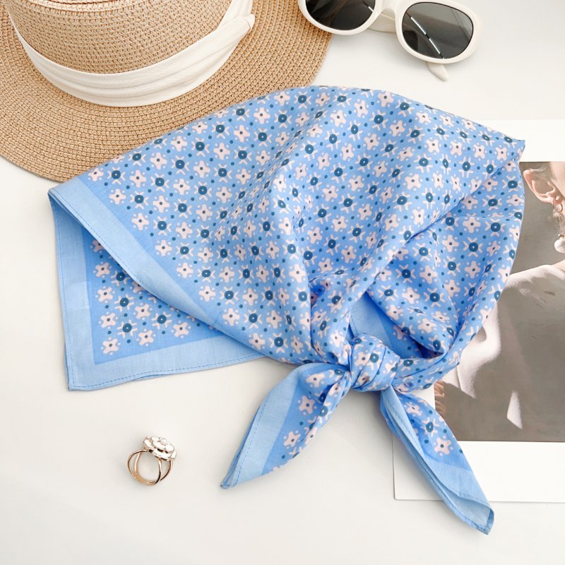 CottonDrift Cotton Blue Square Scarf
