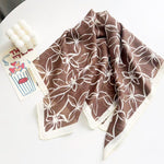 HaloEdit Satin Curve Edged Brown Scarf