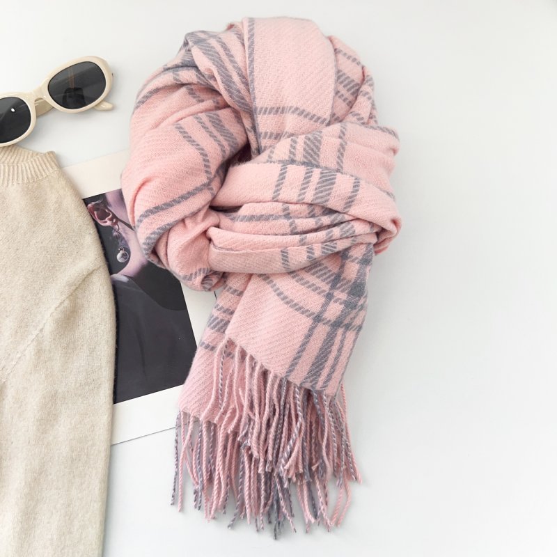 CozyPlaid Cashmere Checkered Scarf