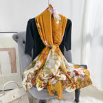 CrossKulture - SunnyParadise satin long scarf with knot style view