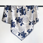 BrocadeMosaic Blue Jacquard Square Scarf