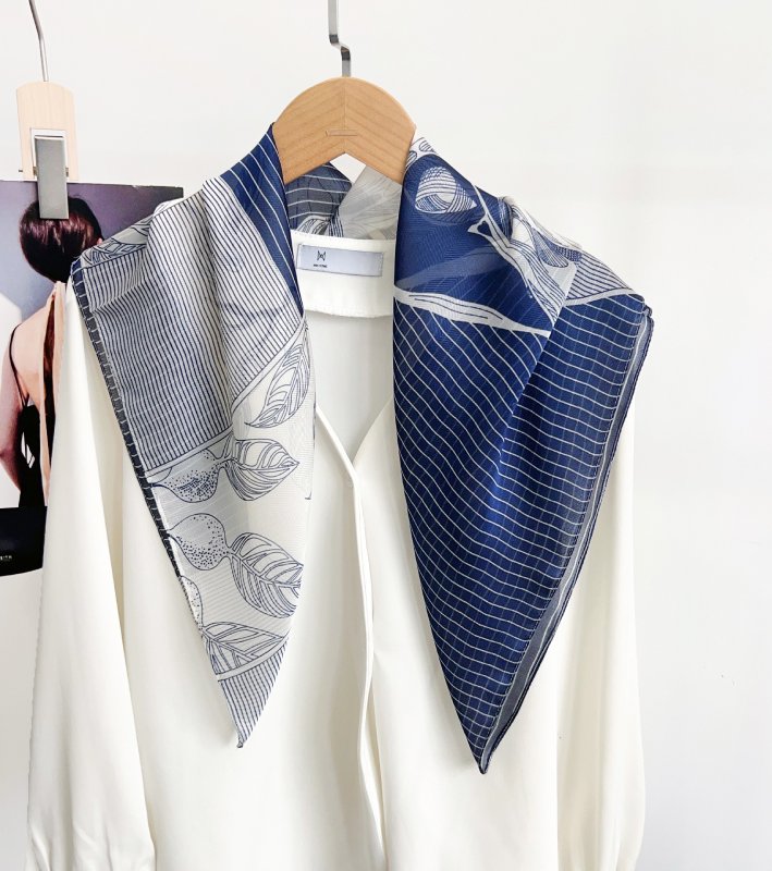 NetEdit Blue Gauze Square Scarf