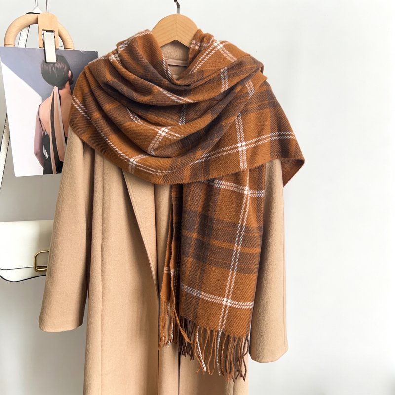 SnowTartan Cashmere Checkered Scarf
