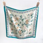 OceanicBloom Small Square Satin Scarf Teal