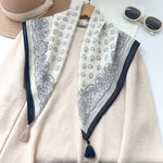 BloomLine Maillard Tassel Square Scarf