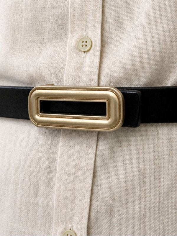 PolishedLine Black Women Leather Belt