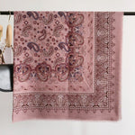 PrintedArt Square Viscose Cotton Scarf Pink