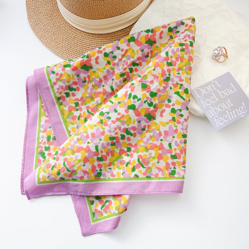 CottonWhisper Cotton Multicolour Square Scarf