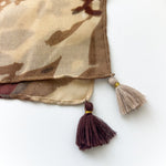 FlowerWhisper Maillard Tassel Square Scarf