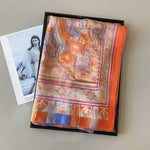 CrossKulture - SaffronDrift long chiffon scarf folded view
