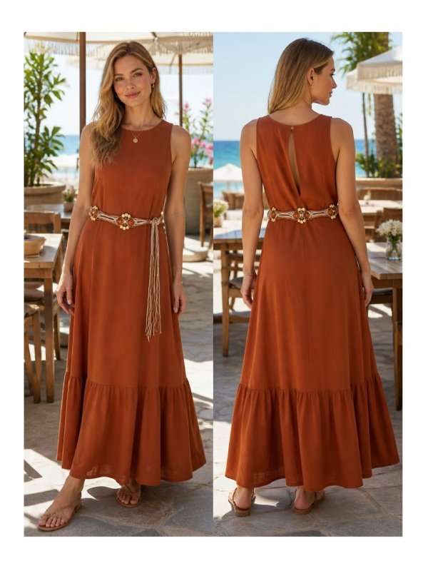 TribalThreads Camel Women Beads Belt