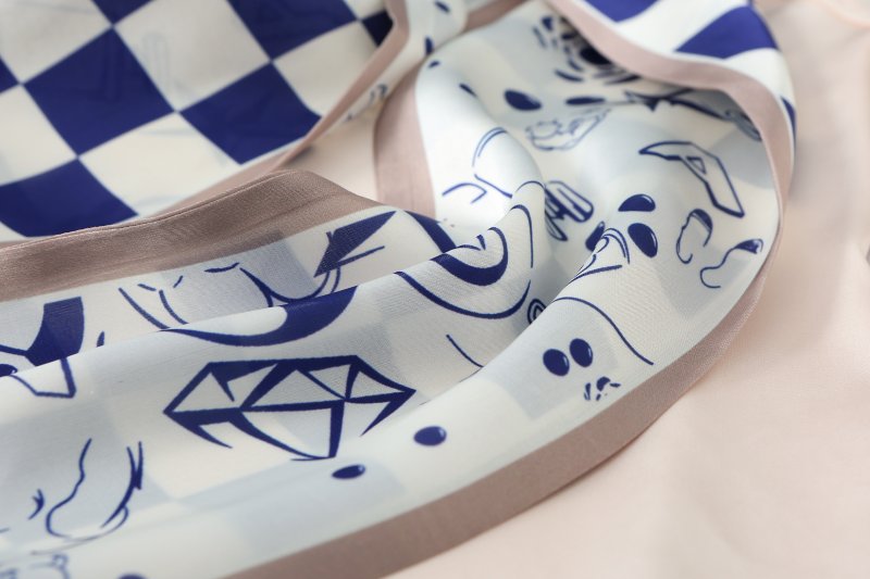 RibbonVerse Satin Ribbon Scarf Blue