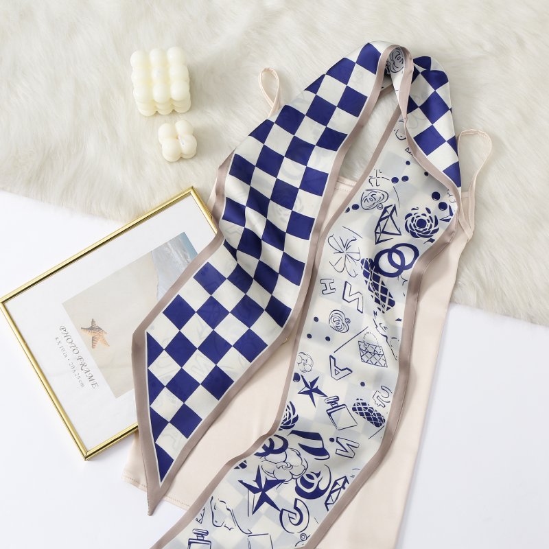 RibbonVerse Satin Ribbon Scarf Blue