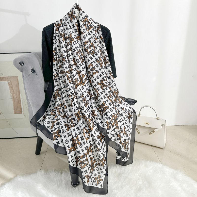 IconInspired Long Satin Scarf Black