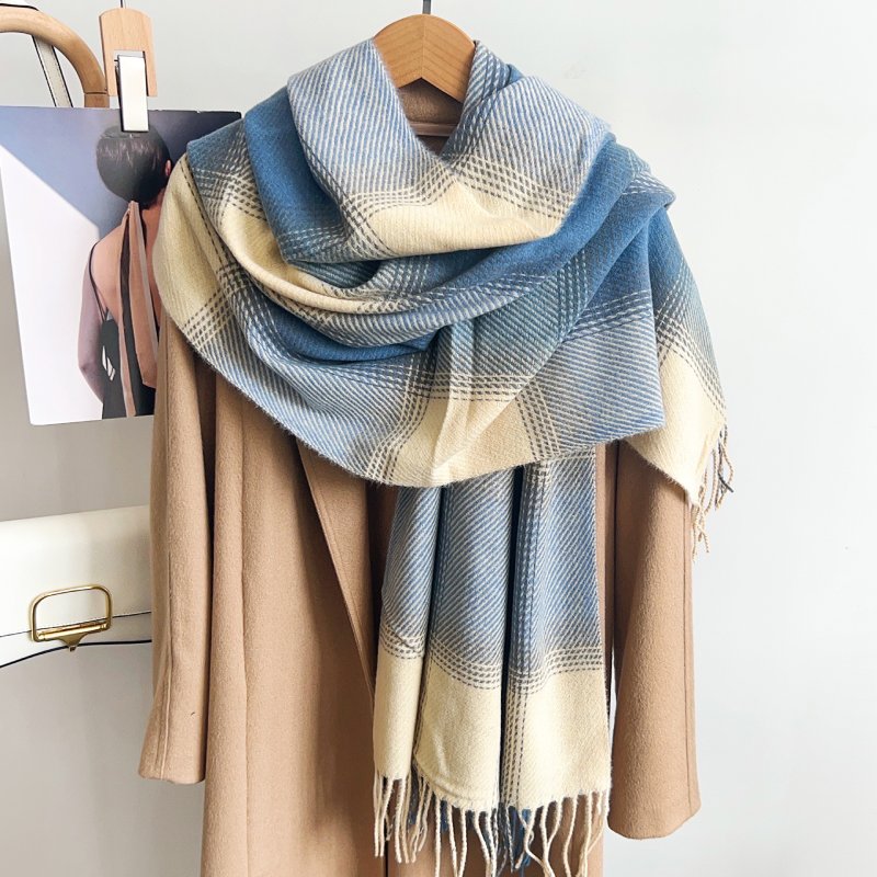 PlaidWeave Cashmere Checkered Scarf
