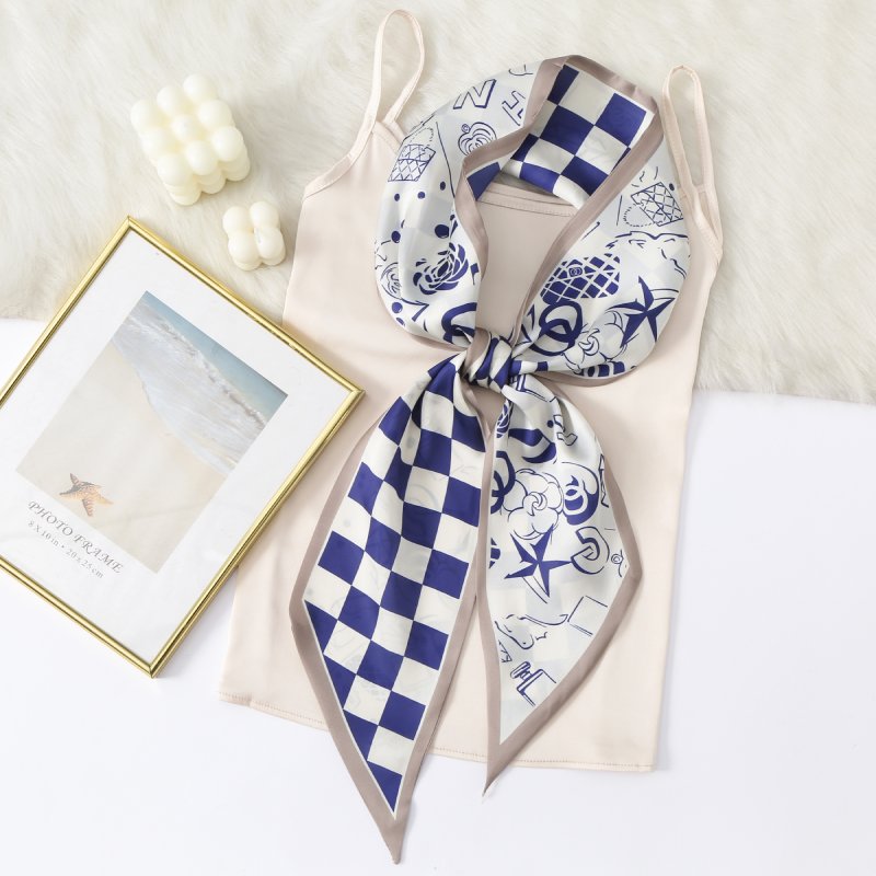 RibbonVerse Satin Ribbon Scarf Blue