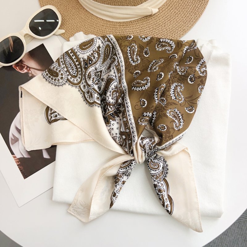 BrocadeAtelier Henna Jacquard Square Scarf