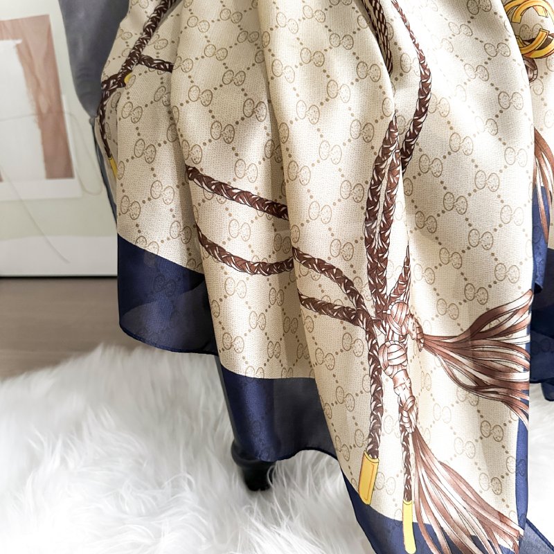 ElegantStrings Long Satin Scarf Beige