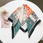 WaveForm Satin Curve Edged Multicolour Scarf