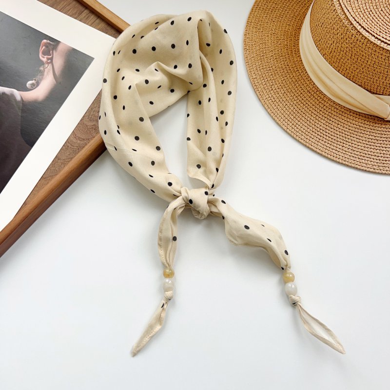 DiamondLuxe Cream Cotton Diamond Scarf