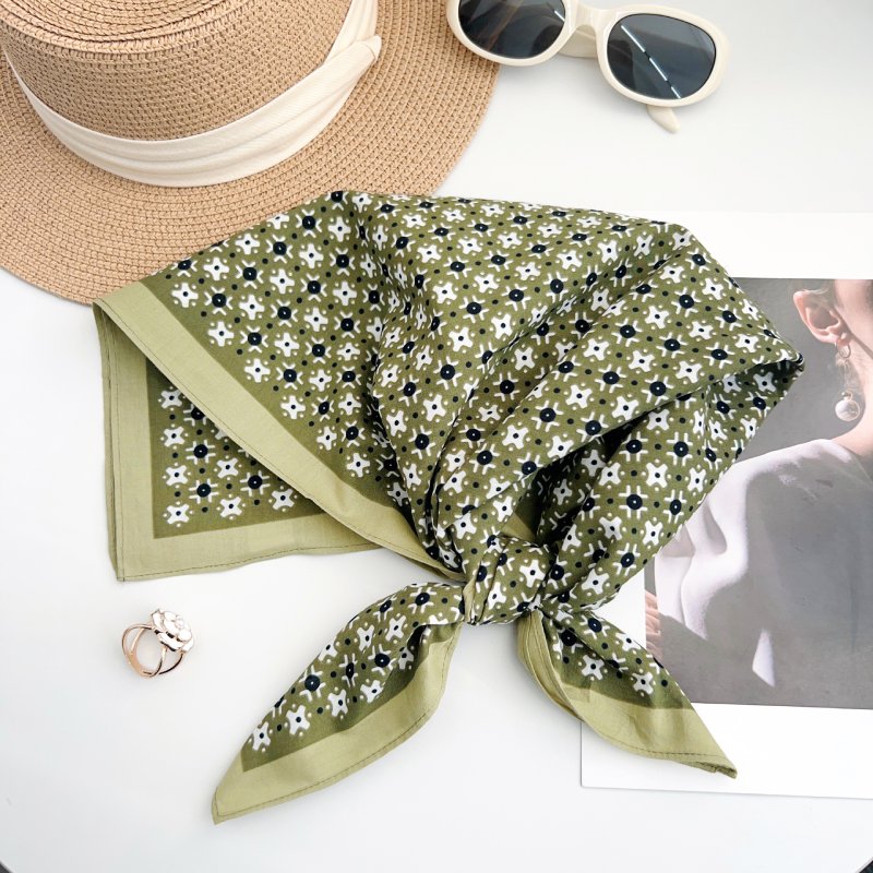 CottonTheory Cotton Green Square Scarf