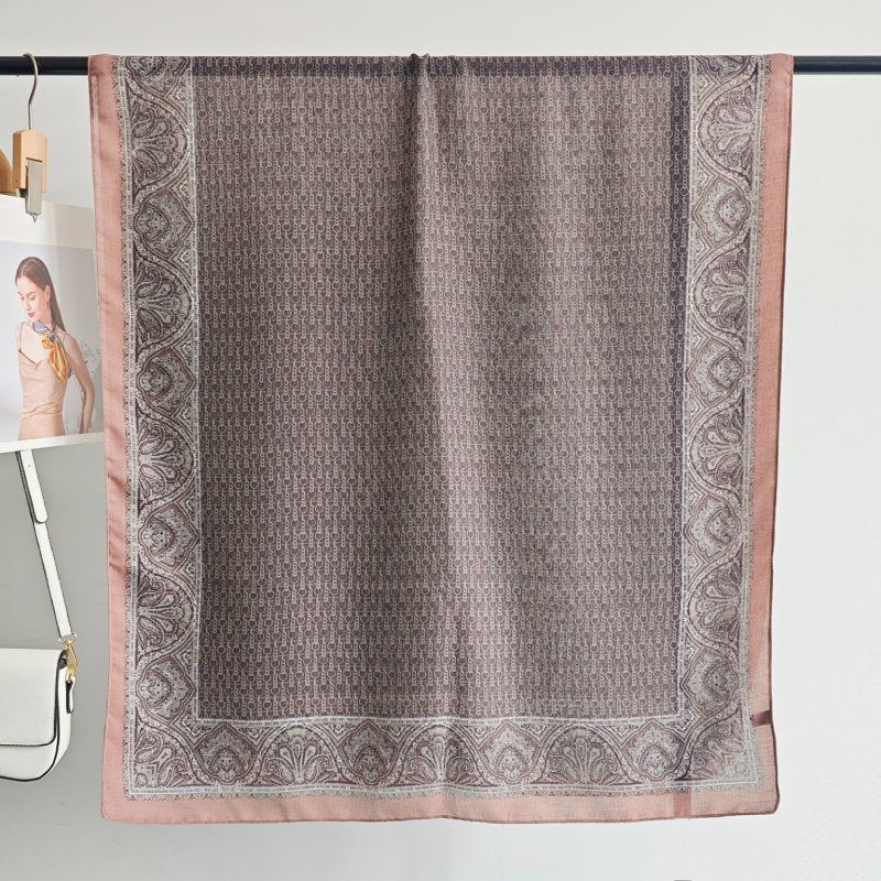 DesignFlow Long Viscose Cotton Scarf Brown