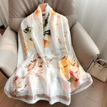 GardenCanvas Long Satin Scarf White