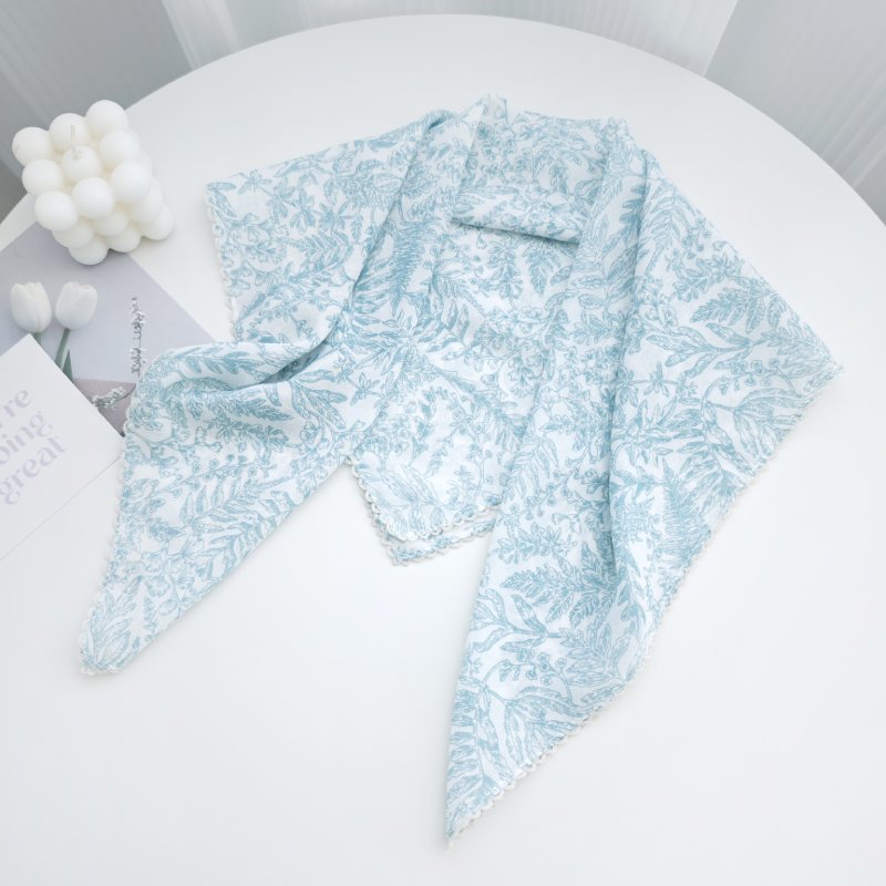 SoftCurve Satin Curve Edged Sea Green Scarf