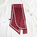 ScatteredLeaves Satin Neck Scarf Maroon