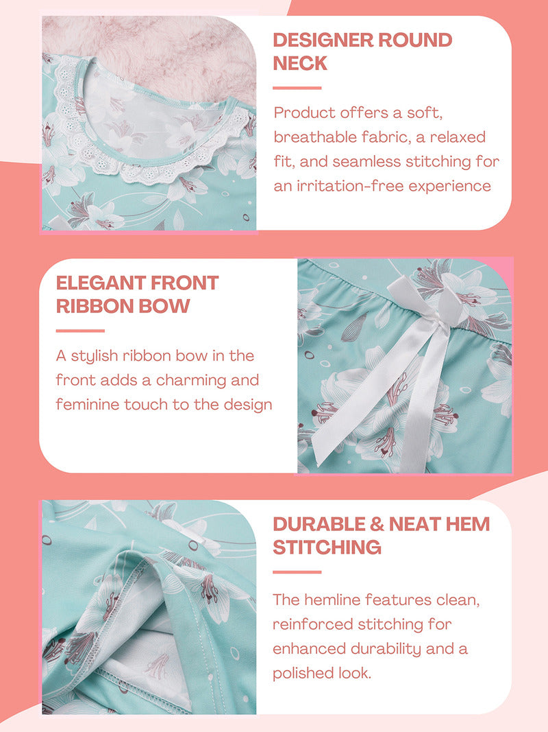 LilyLullaby Floral Printed Night Gown