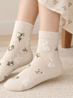 SoleCuties Beige Crew Socks Combo Pack of 3