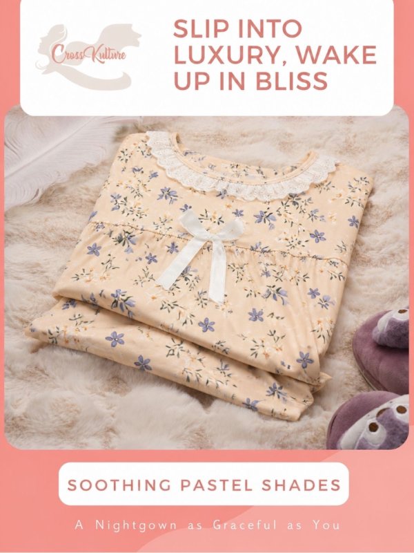 FloralSleep Floral Printed Night Gown Pink