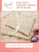 BlossomCalm Floral Printed Night Gown Beige