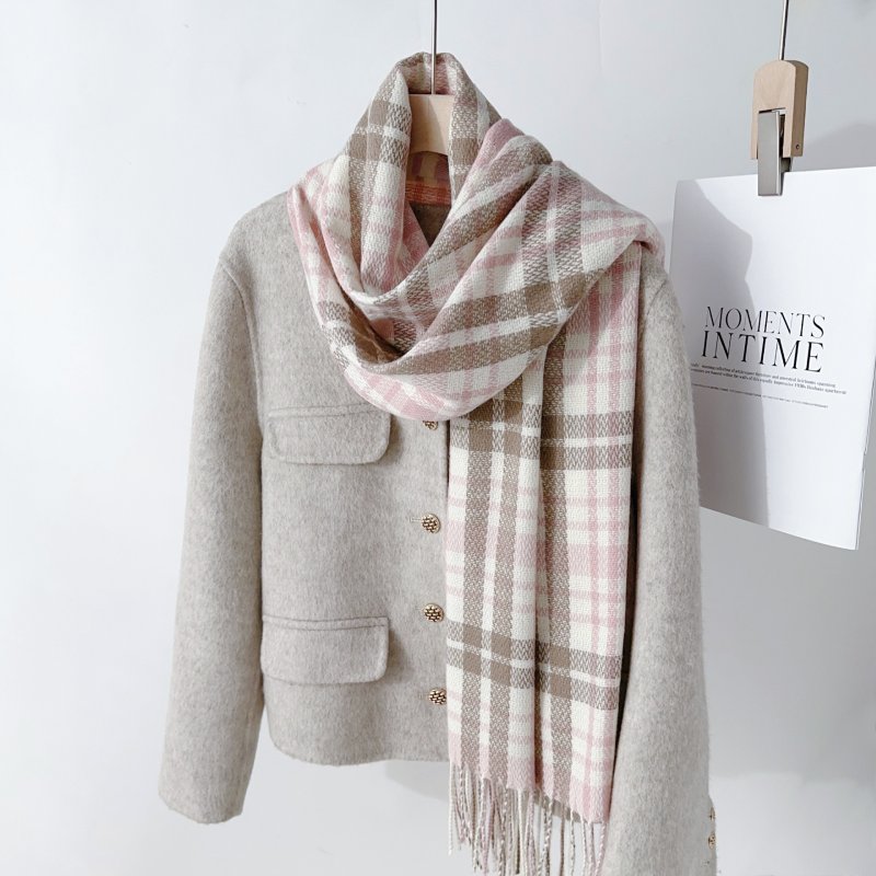 WinterPlaid Cashmere Checkered Scarf