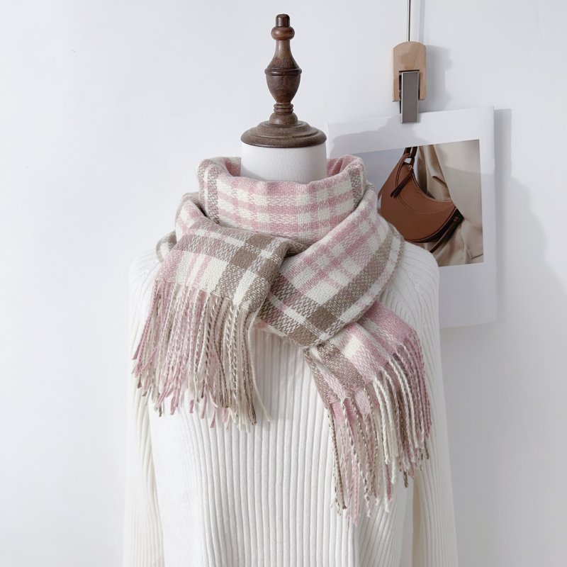 WinterPlaid Cashmere Checkered Scarf