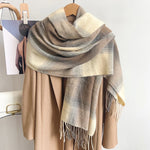 FrostWeave Cashmere Checkered Scarf