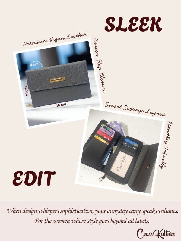 CrossKulture - SlateClutch lightweight clutch bag infographic image with features