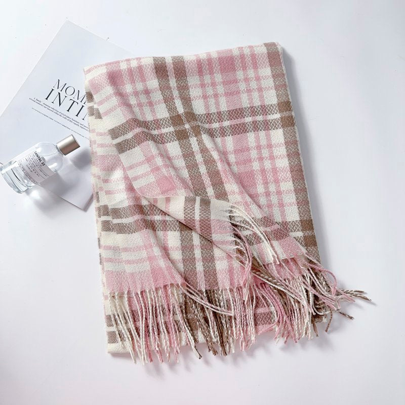 WinterPlaid Cashmere Checkered Scarf