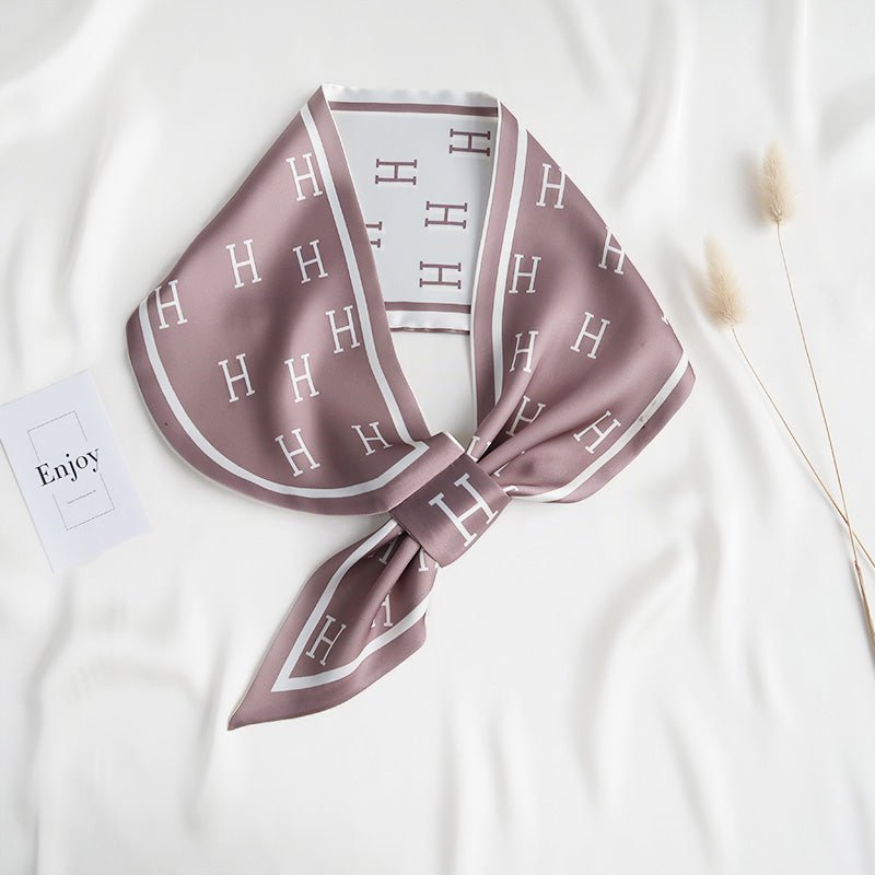 CrossKulture - MauveCalm satin neck scarf knot style