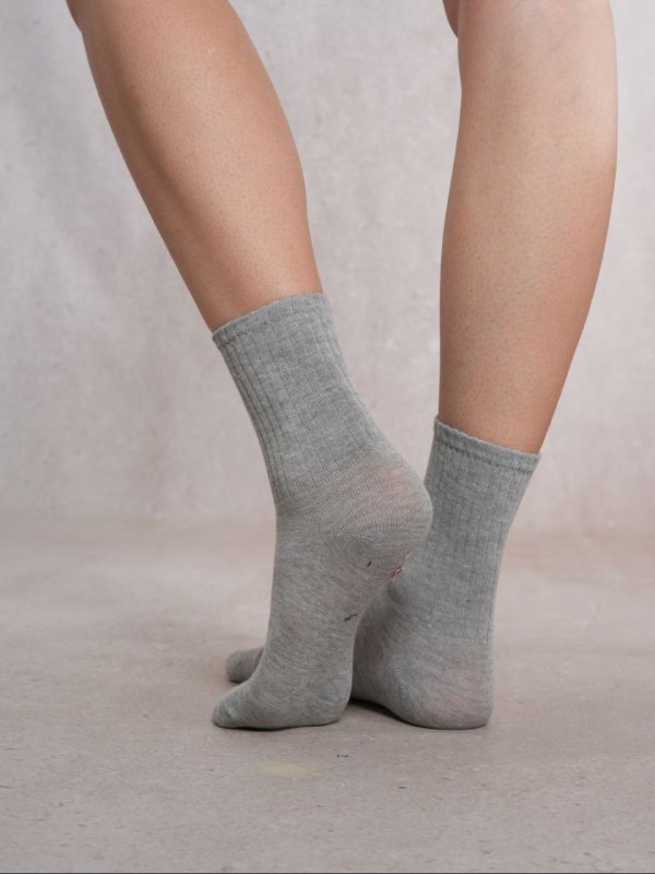 SoleStory Grey Crew Socks Combo Pair of 4