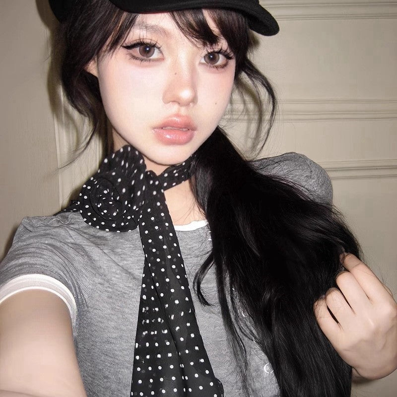BlackHaze Chiffon Ribbon Scarf