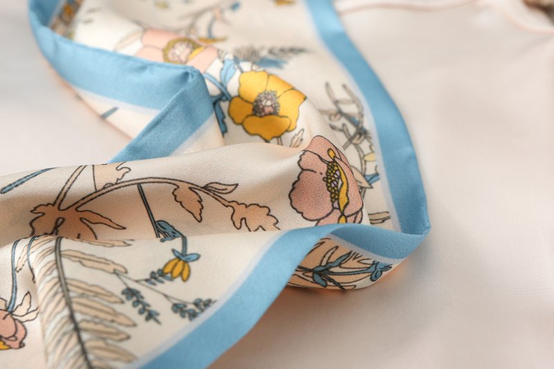 RibbonStudio Satin Ribbon Scarf Blue