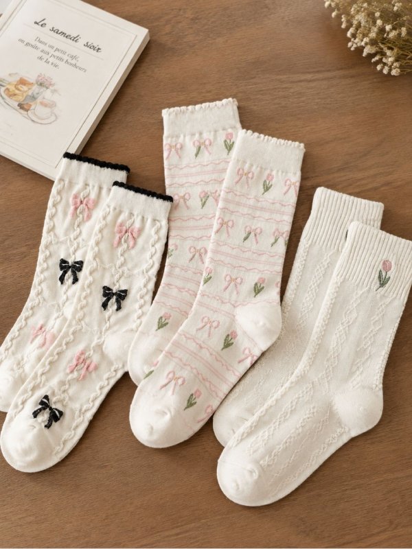 SoleMagic White Crew Socks Combo Pack of 3