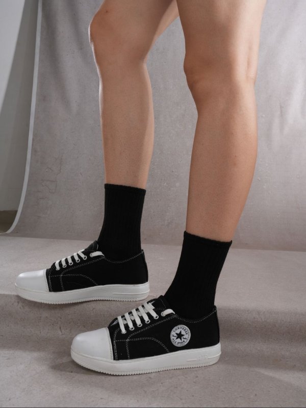 SoleComfies Black Crew Socks Combo Pair of 4