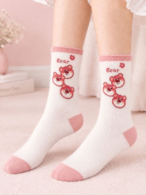 SoleDream Pink Crew Socks Combo Pack of 3